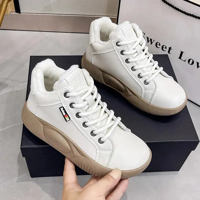 Women Winter Snow Boots  New Fashion Style High-top Shoes Casual Woman Waterproof Warm Woman Female High Quality White Black kodez