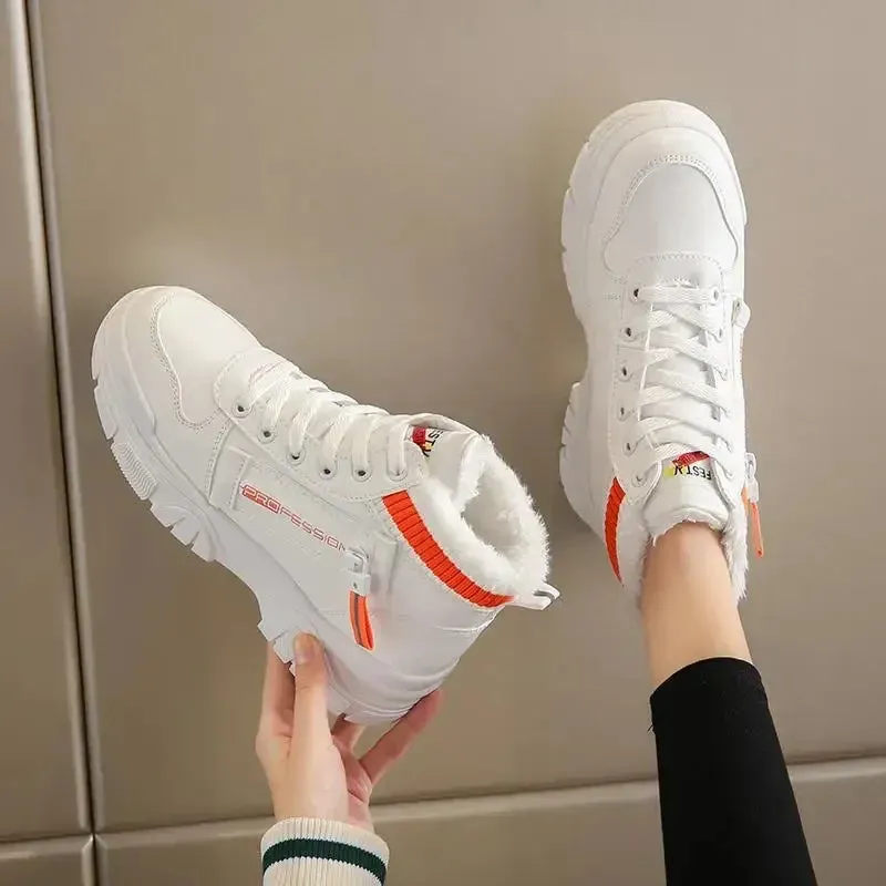 Women Winter Snow Boots  New Fashion Style High-top Shoes Casual Woman Waterproof Warm Woman Female High Quality White Black kodez