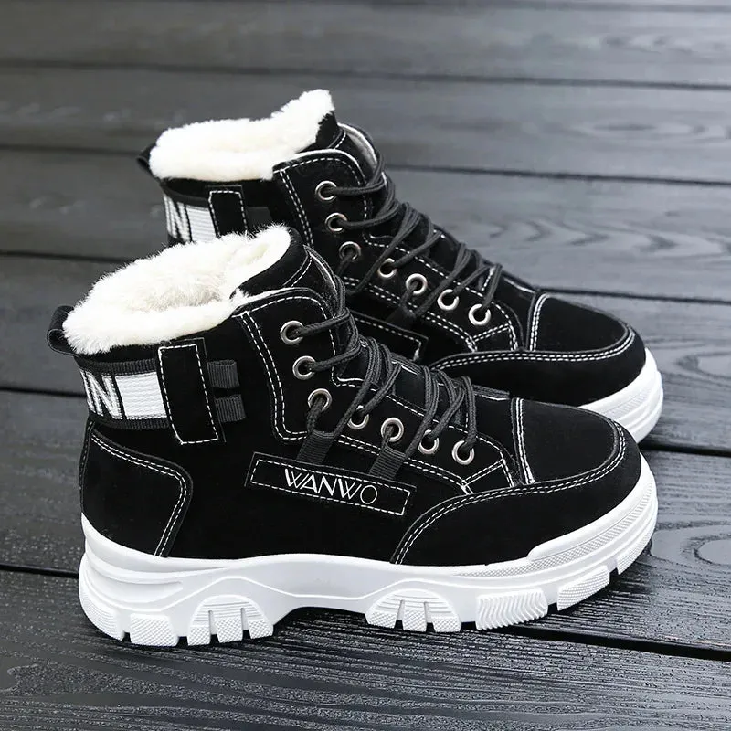 Women Winter Snow Boots  New Fashion Style High-top Shoes Casual Woman Waterproof Warm Woman Female High Quality White Black kodez