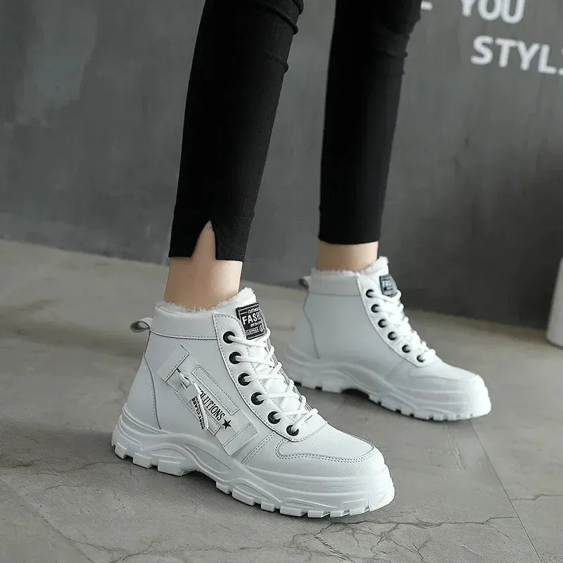 Women Winter Snow Boots  New Fashion Style High-top Shoes Casual Woman Waterproof Warm Woman Female High Quality White Black kodez