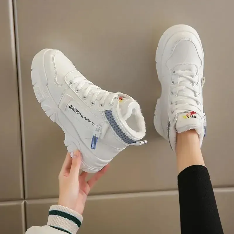 Women Winter Snow Boots  New Fashion Style High-top Shoes Casual Woman Waterproof Warm Woman Female High Quality White Black kodez