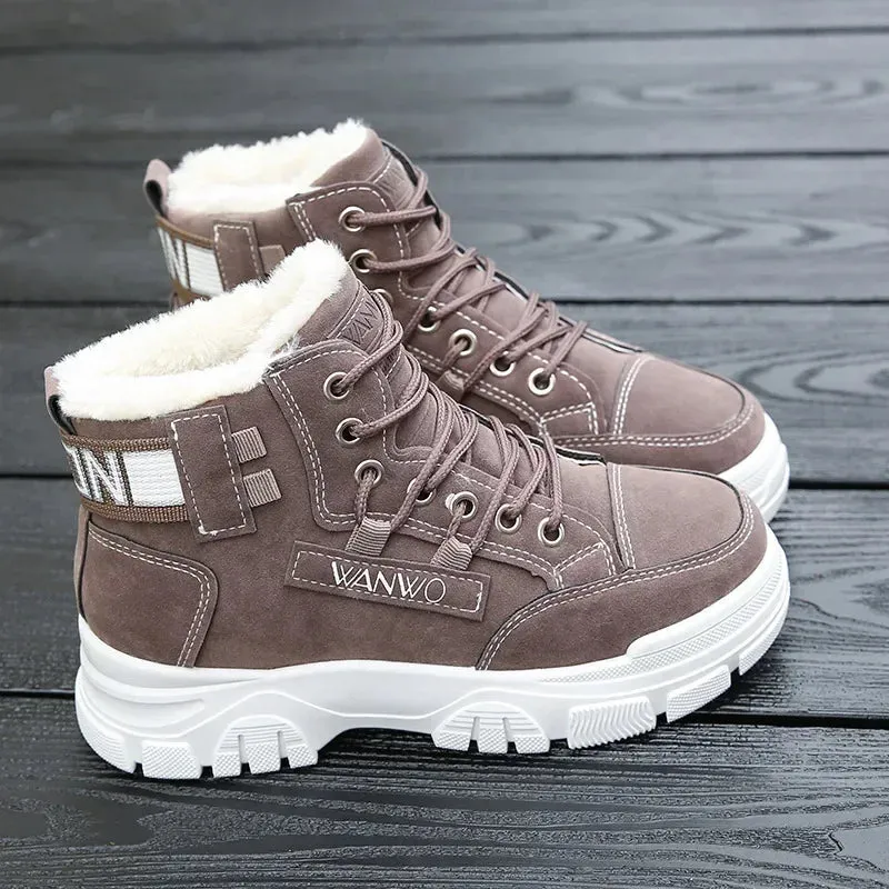 Women Winter Snow Boots  New Fashion Style High-top Shoes Casual Woman Waterproof Warm Woman Female High Quality White Black kodez
