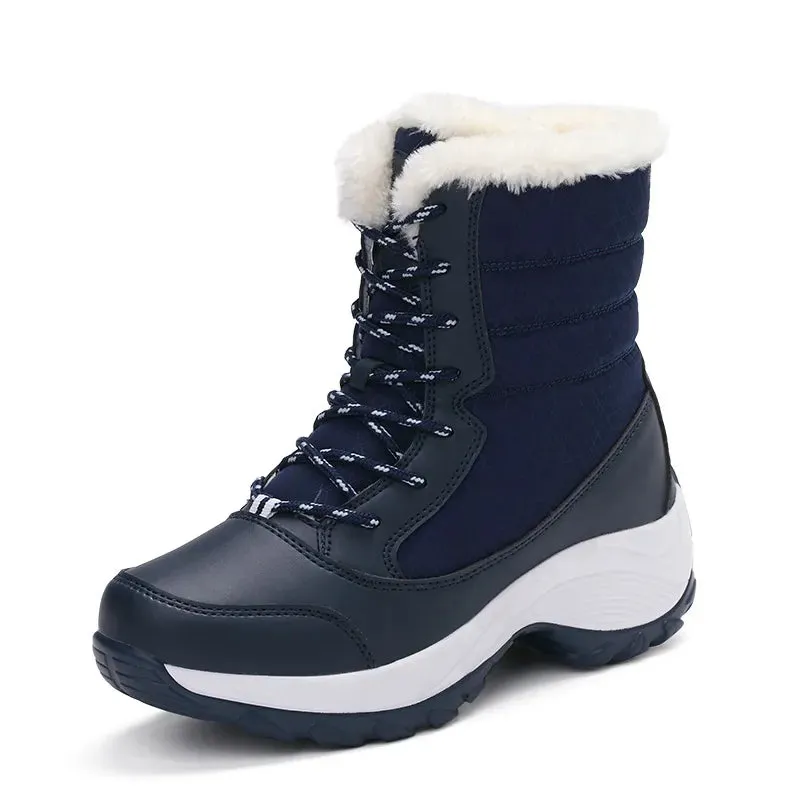 Women's Shoes Winter Fashion Ankle Boots Women Keep Warm Female Lace Up Waterproof Boots Ladies Comfortable Women's Ankle Shoes
