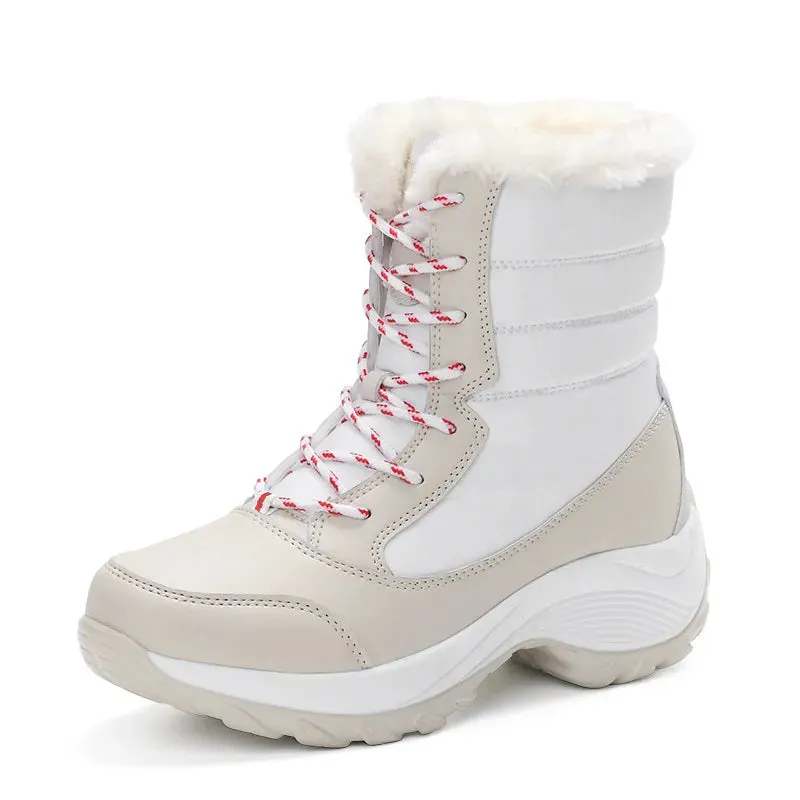 Women's Shoes Winter Fashion Ankle Boots Women Keep Warm Female Lace Up Waterproof Boots Ladies Comfortable Women's Ankle Shoes